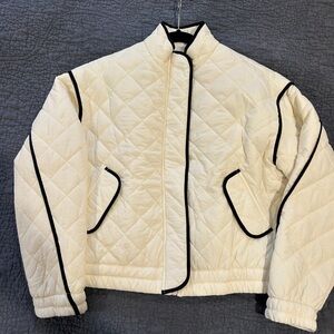 Altar'd State Cream Quilted Puffer Jacket